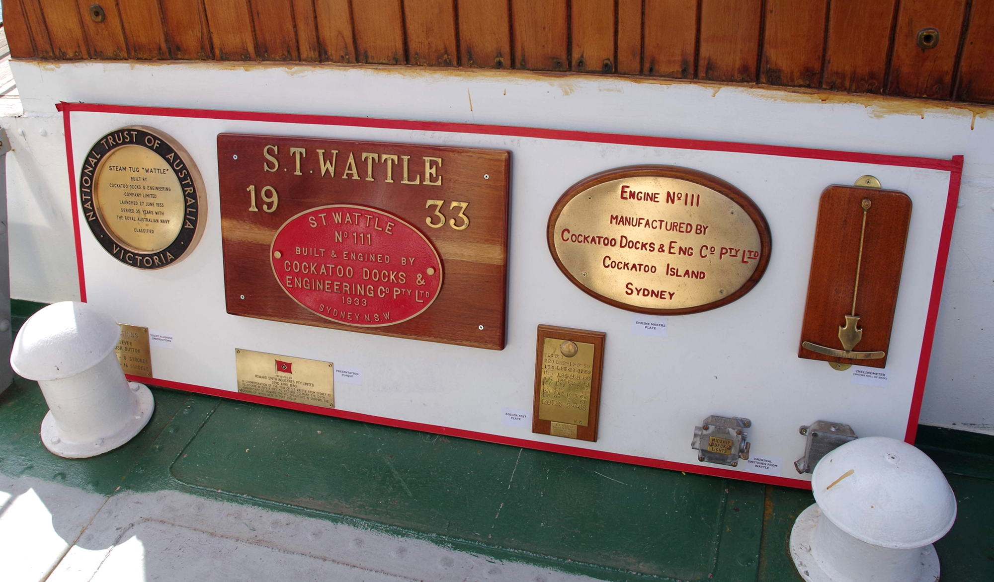 Builder's plaque and artifacts, February 2019, Jeff Malley